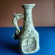 Rzadka butla ceramiczna (18 cm) z oryginalną etykietą, Włochy - stan idealny