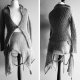 Srebrny unikatowy sweter handmade