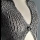 Srebrny unikatowy sweter handmade