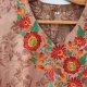 Ciekawa sukienka z długimi rozporkami hafty boho ento folk kimono
