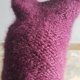 czapka moher handmade bordo