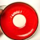 Filiżanka ze spodkiem Tarnopol ZSRR 1975 czerwona w grochy Vintage Retro (2/2)