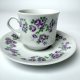 Stara filiżanka Bohemia Czechosłowacja fioletowe róże Vintage lata 40
