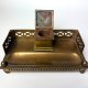 Kałamarz mosiądz Art Deco garnitur mosiężny przybornik gabinetowy Vintage