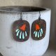 Kolczyki Geometric Flowers - Red & Mint
