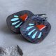 Kolczyki Geometric Flowers - Red & Mint
