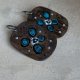 Kolczyki Geometric Flower - Dark & Speckled