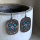 Kolczyki Geometric Flower - Dark & Speckled
