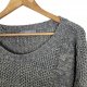 UNITS sweter damski luźny szary srebrna nić 44 XXL