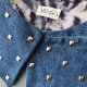 Kołnierzyk denim, z ćwiekami