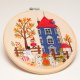 Dolina Muminkow jesienią, haft w tamborku 20 cm