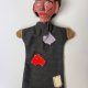 Pacynka teatralna Ręcznie wykonana papier-mache Vintage folk art brut Teatr lalkowy