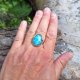 Niby larimar - pierścionek regulowany