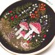 Jesienne muchomory,haft w oprawie ok 20 cm średnicy