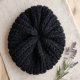 Czarna Czapka Zimowa "Mazurska Noc" - 100% Wełna Merino - Ręcznie Robiona na Drutach - Unisex