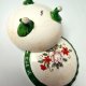 Puzderko szkatułka Japonia ceramika malowane kwiaty Vintage Japan Retro
