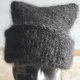 czapka moher handmade szary