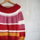 wełniany sweter w paski czerwony żółty pasiasty wełna ręcznie robiony na drutach handmade rękodzieło rozmiar S