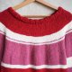 wełniany sweter w paski czerwony żółty pasiasty wełna ręcznie robiony na drutach handmade rękodzieło rozmiar S