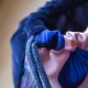 Plecak worek z weluru w figi – duży plecak damski handmade