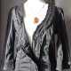 Marynarka bluza żakiet DIDI przeszycia satynowe wstawki boho XS S