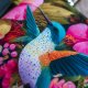 Kopertówka welurowa handmade koliberki – unikatowa torebka crosserka
