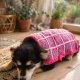 Sweter poncho dla psa "Kalejdoskop" – ręcznie szydełkowane ubranko w kwiaty