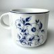 Kubek Vintage PRL porcelana kobalt kwiaty Retro home