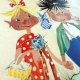 Ilustracja dziecięca 1952 r Maud D’Andin obraz sygnowany Mid Century Szwecja Vintage