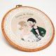 Personalizowana pamiątka ślubna, haft w oprawie vintage