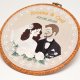 Personalizowana pamiątka ślubna, haft w oprawie vintage