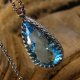 Naszyjnik Amulet Mocy - Topaz Swiss Blue Srebro
