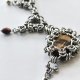 Choker chainmaille z tygrysim okiem ze stali chirurgicznej 43+5,5 cm gothic dark fairycore