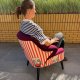 Fotel Skandynawski lata 60 70 PRL kolorowy kwiatowy
