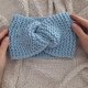 BŁĘKITNA opaska turban handmade - delikatny kolor i wyjątkowa forma