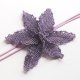 Fioletowa orchidea naszyjnik choker z koralików