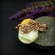 Agat broszka wire wrapping