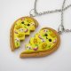 Naszyjniki BFF pizza hawajska – 2 połówki serca dla najlepszych przyjaciółek
