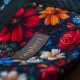 Czarno-kwiatowa kosmetyczka podróżna patchwork – unikat | Raspberi
