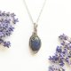 Naszyjnik Lapis Lazuli stal chirurgiczna wisiorek handmade wirewrapping
