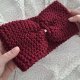 Bordowa OPASKA handmade z serduszkiem - kobiecy dodatek na chłodniejsze dni