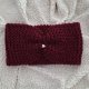 Bordowa OPASKA handmade z serduszkiem - kobiecy dodatek na chłodniejsze dni