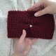 Bordowa OPASKA handmade z serduszkiem - kobiecy dodatek na chłodniejsze dni