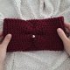Bordowa OPASKA handmade z serduszkiem - kobiecy dodatek na chłodniejsze dni