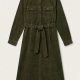 Emerald Green Corduroy Midi Dress | Handmade Old Money Autumn Shirt Dress