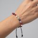 Kolorowa bransoletka z minerałami, hematytem i zawiązanym sznurkiem – handmade