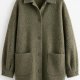 Sage Bouclé Overshirt • Artisan Handmade Sherpa Car Coat • Cozy Warm Autumn Jacket