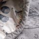 Plecaczek worek dla dziecka z ręcznym haftem – szary, handmade