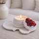 Gipsowy świecznik "Jagodowy Deser" na podstawce| dekoracyjny tealight DIY