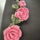 Brelok szydełkowy do kluczy torebki różany róże kwiaty handmade